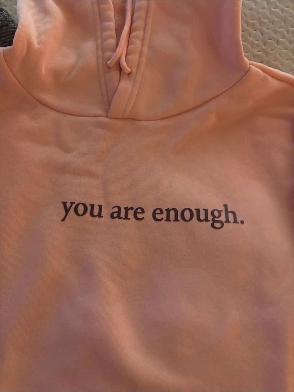 Peach 'you are enough.' Graphic Hoodie